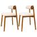 Kit 2 Cadeiras Lazio Domann Design Assento e Encosto em Linho Off White e Base de Madeira